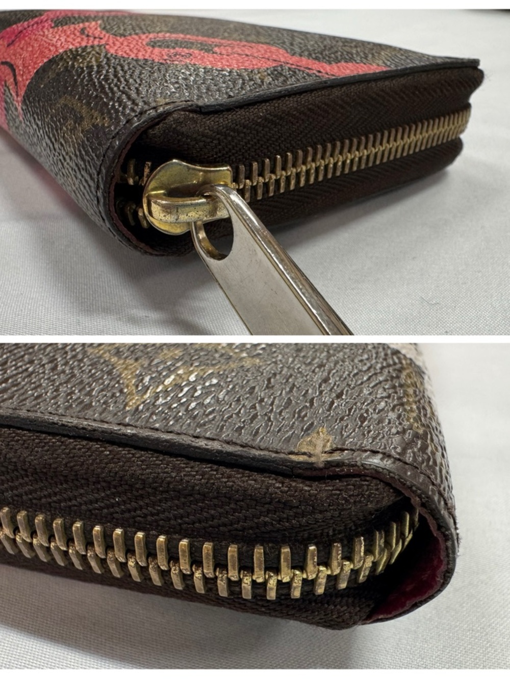 Louis Vuitton Brown Monogram Flower-chain Print Zip Wallet - Picture 6 of 10